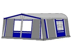 Kampeeruitrusting Winkel -Kampeeruitrusting Winkel 1 1 te velde voortenten de wenne 310 cm diep blauw rechts9