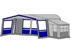 Te Velde Voortent De Wenne 240 Cm Blauw -Kampeeruitrusting Winkel 1 2 te velde voortenten met uitbouw de wenne blauw6
