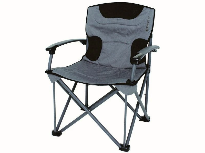 Eurotrail Vouwstoel Darney +150 Staal Grijs-Zwart 1 Eurotrail Vouwstoel Darney +150 Staal Grijs-Zwart