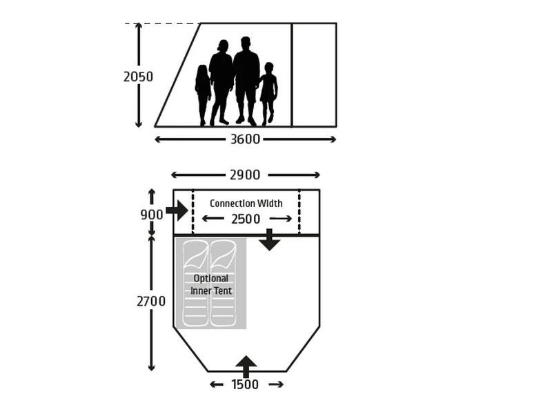 Kampa Camper-bus Voortent Action 2 Kampa Camper-bus Voortent Action - Afbeelding 2