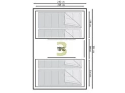 Eurotrail Vis-a-vis Tent Santiago BTC -Kampeeruitrusting Winkel 55 2 eurotrail santiago btc plattegrond ette0609 2701