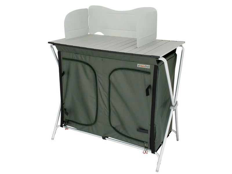 Eurotrail Kookeiland Mayet Vouwbaar + Windscherm Grijs-Zwart 2 Eurotrail Kookeiland Mayet Vouwbaar + Windscherm Grijs-Zwart - Afbeelding 2