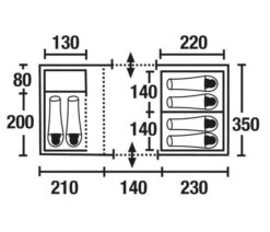 High Peak Porto 6 -Kampeeruitrusting Winkel high peak koepeltent porto 6 plattegrond 12240 2