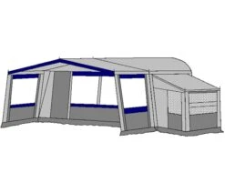 Te Velde Voortent De Vaart Standaard 310 Cm. 7 Te Velde Voortent De Vaart Standaard 310 Cm. -Kampeeruitrusting Winkel te velde voortenten met uitbouw en luifel de vaart standaard blauw33